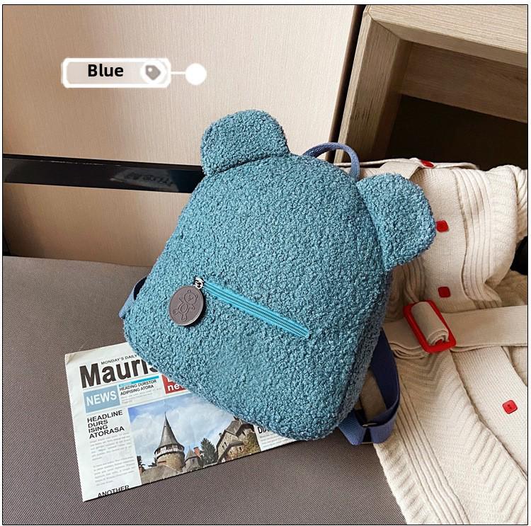 Женский рюкзак с плюшевыми ушками медведя — милая, модная сумка на осень/зиму для девочек и мам