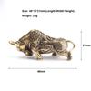 Mini Brass Wealth Bull Figurine Pendant Vintage Feng Shui Ornament Metal Animal Statue for Home Desktop Decoration Ornament