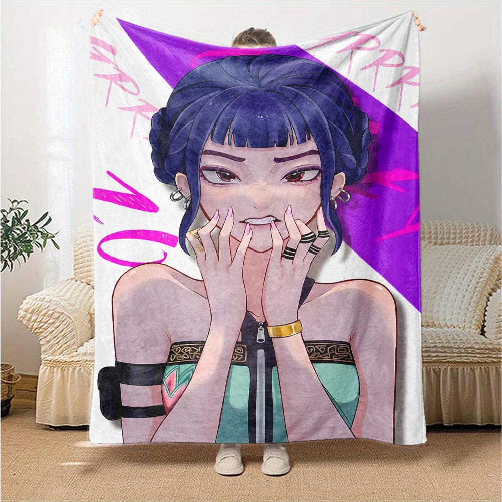 1pc KPop Demon Hunters ZOEY4 Blanket, Gift, for Men and Women, Soft Blanket, Good for Sofa Bed Couch Travel, Lightweight Flannel Blanket