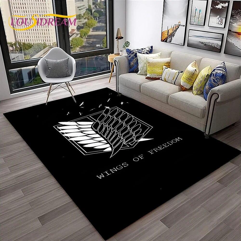 3D аниме «Атака Титанов» ковер с героями мультфильмов для дома, гостиной, спальни, дивана, коврика, декор, детский игровой коврик, нескользящий напольный коврик