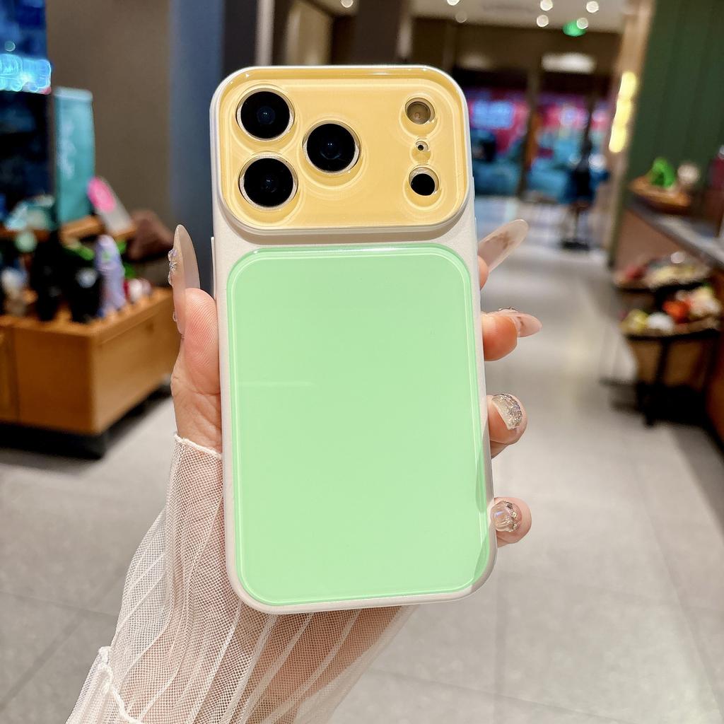 Модный Цветной Акриловый Чехол-Столкновение для iPhone 14 15 16 17 Pro Max с Бампером, Большим Окном, Защитой Камеры