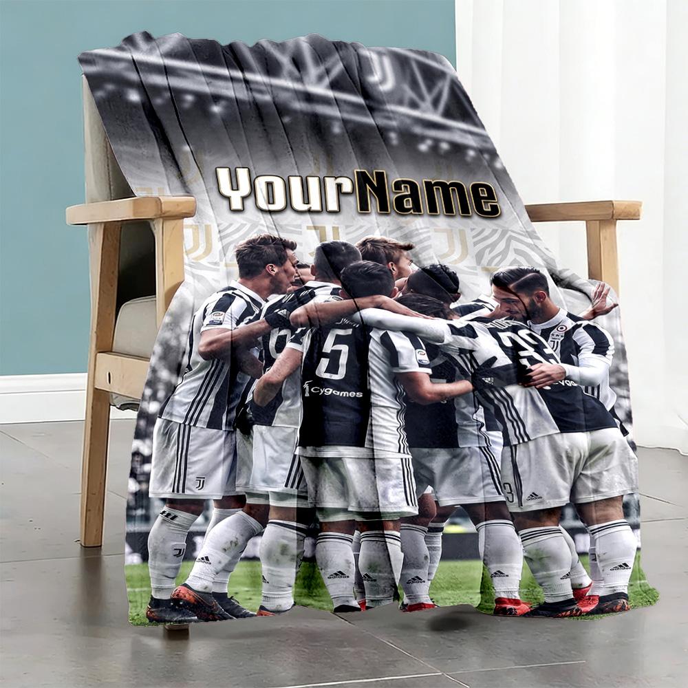 Juventus Customize Your Name Blanket Throw Customizable Blanket Warmthful Decor Versatile for Chair Home Decor Office Chair Bed