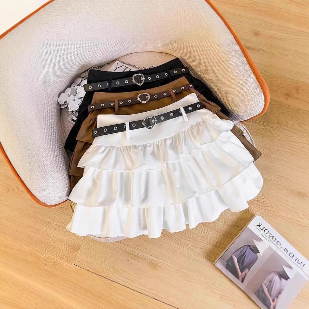 Юбка-пачка Y2K черного цвета с поясом-сердечком и джинсовыми гетрами для женщин - Острая, милая и крутая осенняя мини-юбка с высокой талией