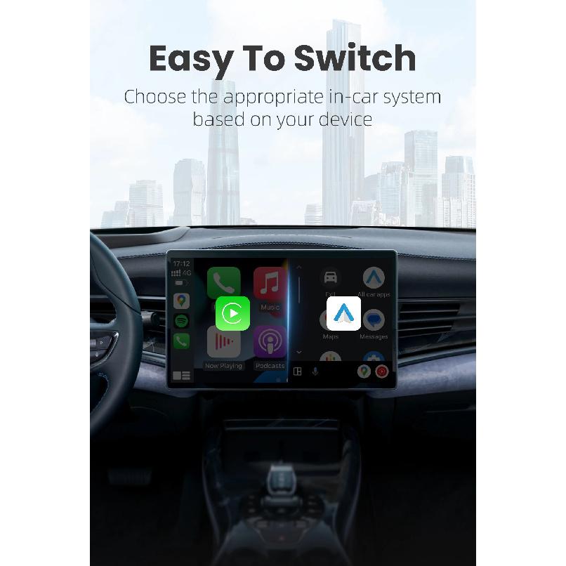 OTTOCAST Car TV Mate C4 Беспроводной адаптер Android Auto CarPlay Поддержка HDMI входа Видеоконвертер для ТВ-стиков Игровых консолей