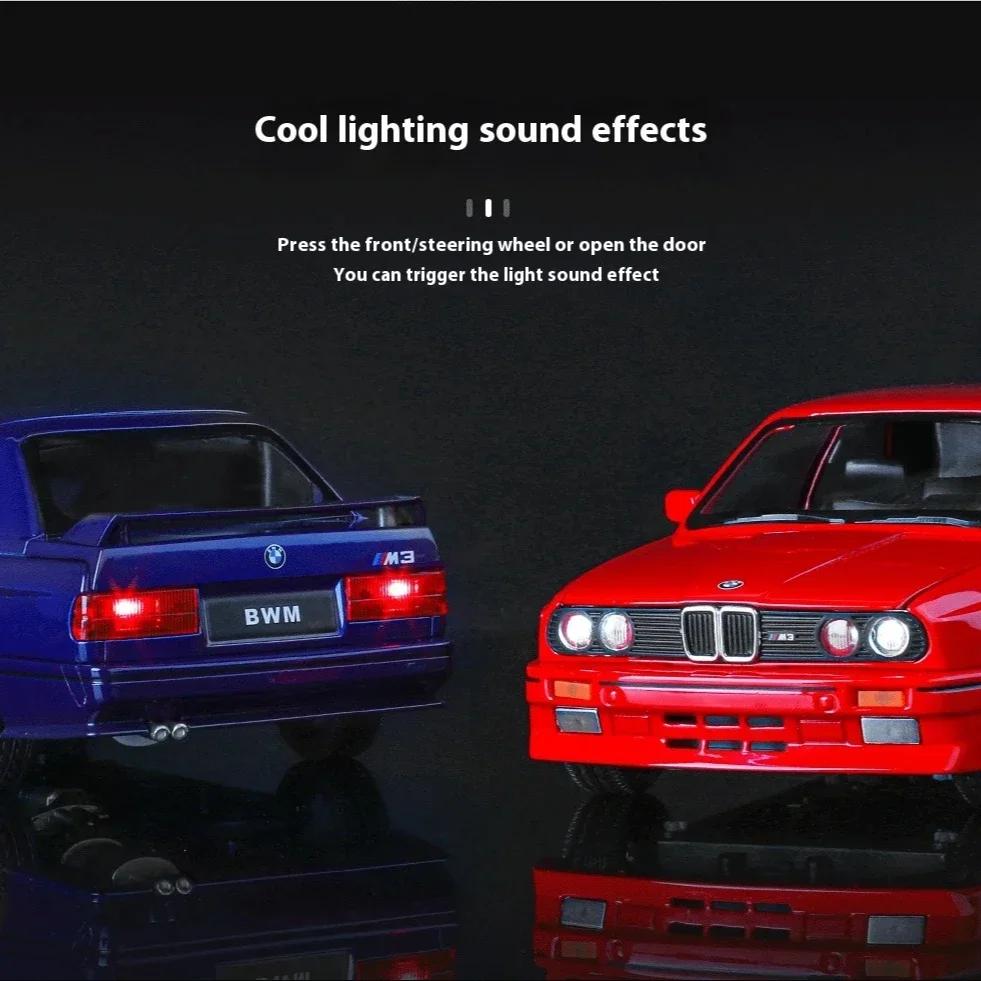 LYZRC Новый 1:24 1988 BMW M3 E30 литая спортивная модель автомобиля литая металлическая классическая модель автомобиля с высокой имитацией звука и света детские игрушки подарок