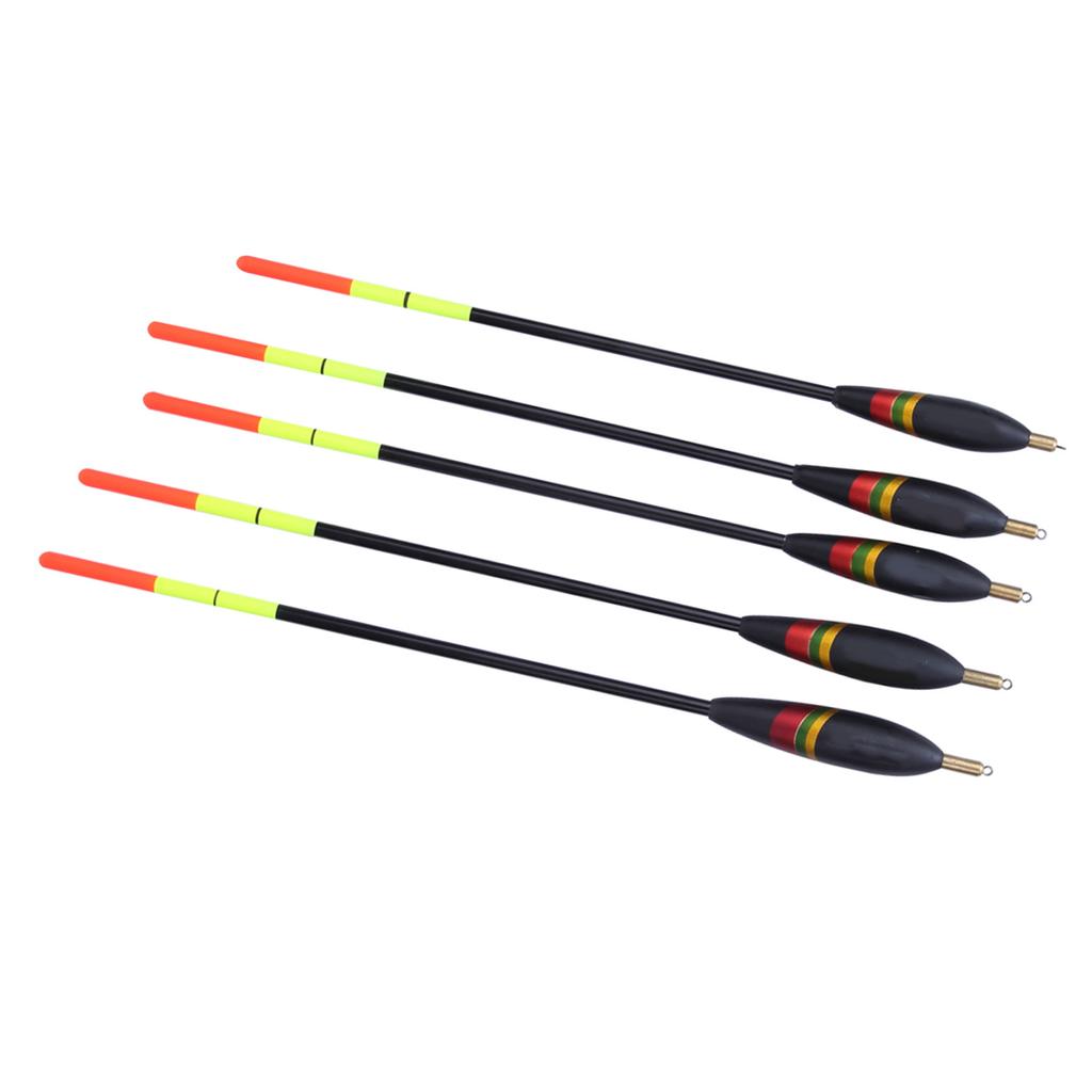 5 Pcs Durable Balsa Wooden Fishing Floats Bobber Multi Purpose Fish Feed Baits Accessories Kit( )