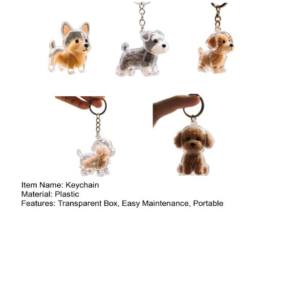 2/5Pcs Pet Hair Storage Box Keychain Portable Pet Memory Holder Secret Fur Collection Box Pet Hair Souvenir Box Keyring