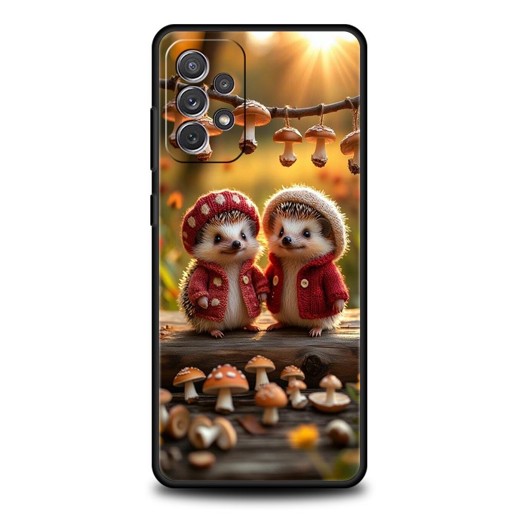 Чехол для телефона с дизайном ежика для Samsung Galaxy A17 A07 A55 A35 A25 A15 A05 A33 5G A31 A23 A21s A13 A11 A41 A73 A53 A51 A71