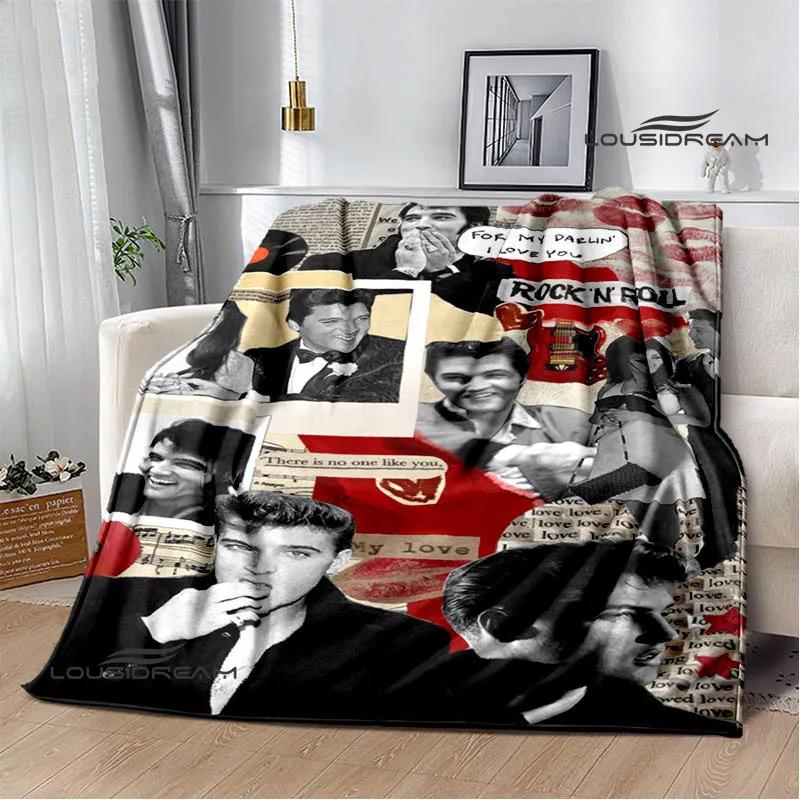 E-Elvis-Presley Retro print blanket blankets for beds Picnic blankets Flange blanket Soft and comfortable blanket birthday gift