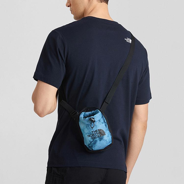 The North Face 2L Large Logo Lightweight Portable Tie-Dye Color Block Shoulder Crossbody Bag Outdoor Unisex bags Blue Camouflage NF0A52RY-61S