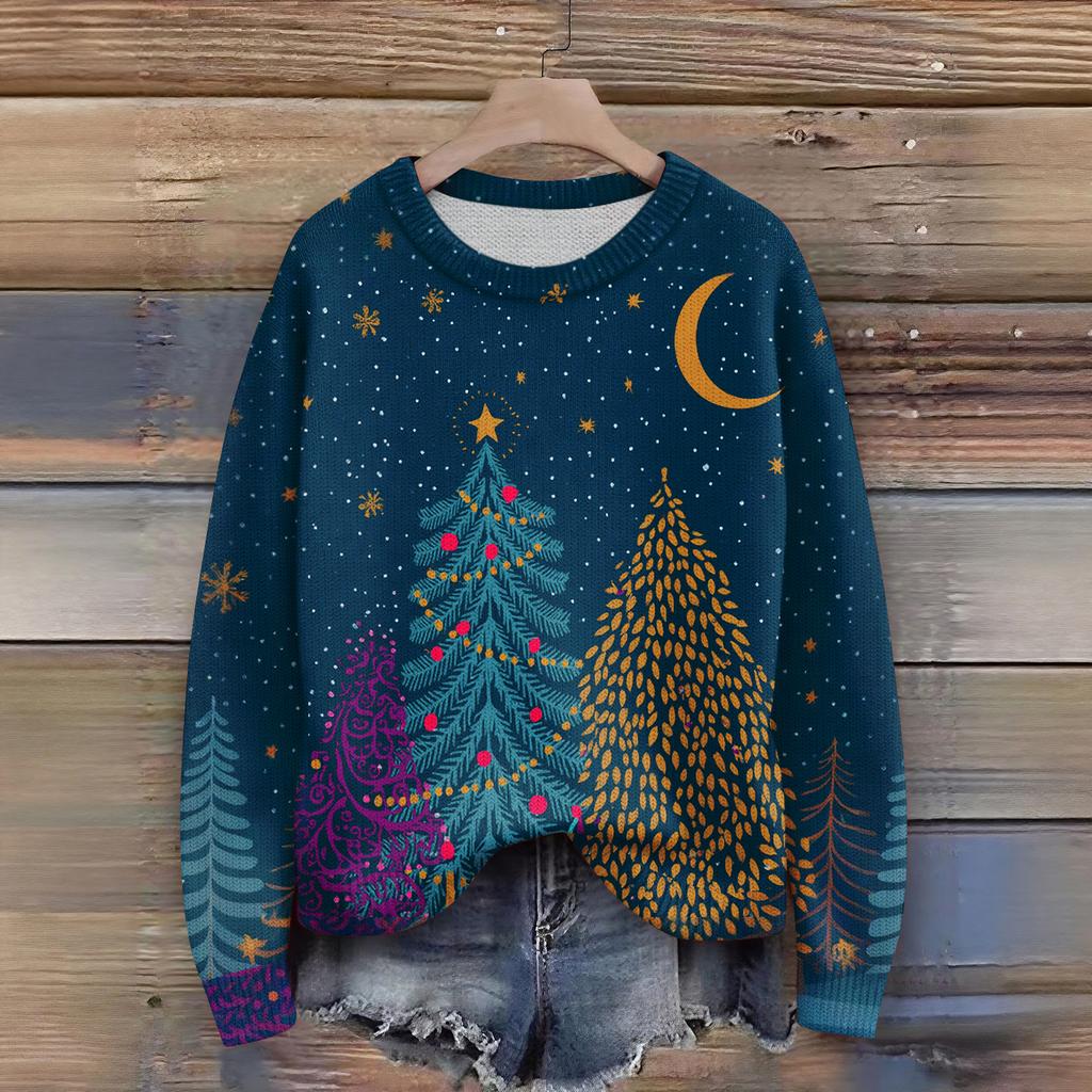 Women'S Christmas Sweater Cute Fun Christmas Sweater Fall And Winter Long Sleeve Knitted Sweater