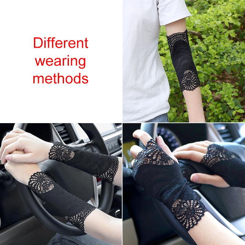 1 пара солнцезащитных рукавов для танцев, коротких защитных запястий, летних, закрывающих шрамы, модных перчаток для вождения, открытых пальцев