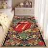 Area Rug, The Rolling Stones Tongue Logo Psychedelic Vintage Poster Print, Man Cave Decor, Non-Slip Mat