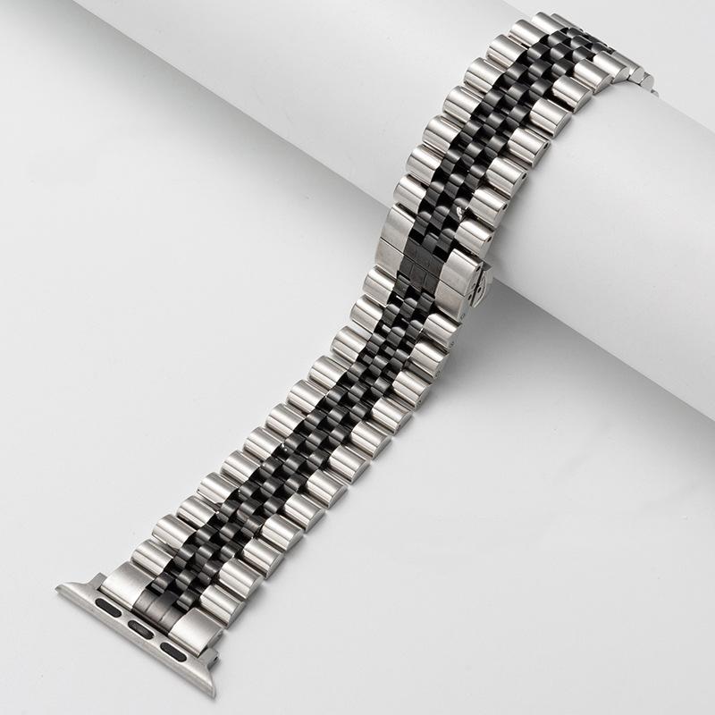 Ремешок для часов из нержавеющей стали для Apple Watch 6 5 4 3 2 Band Five Beads Luxury Metal Remezzo Bracelet For iWatch 6 5 Band 45 мм 49 мм