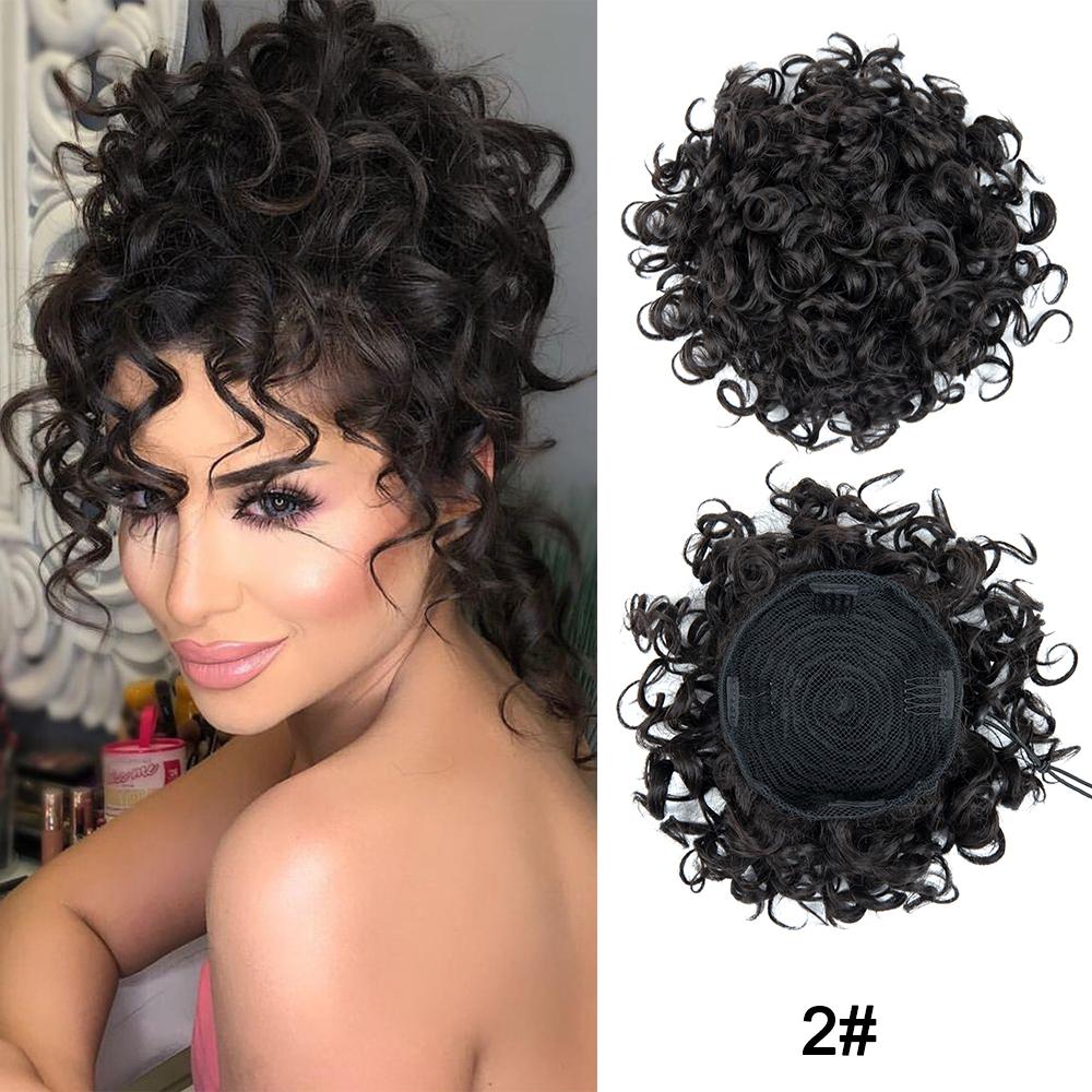 Кудрявая булочка на шнурке, синтетический шиньон для женщин, хвостик на шнурке, кудрявый хвост, зажим для наращивания волос