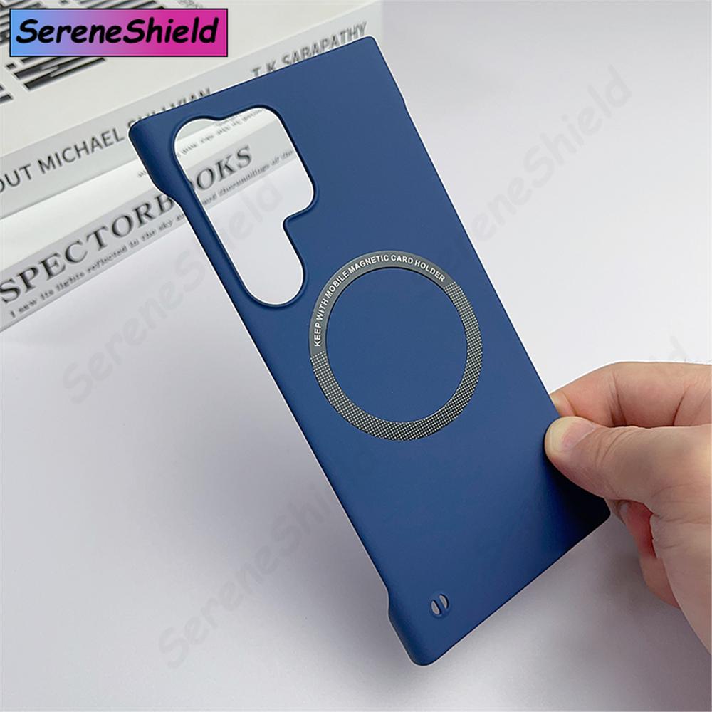 Роскошный Ультратонкий Безрамочный Магнитный Чехол Для Magsafe Для Samsung S26 S25 Edge S24 S23 Ultra S22 Plus S21 FE Тонкий Жесткий Матовый Колпачок