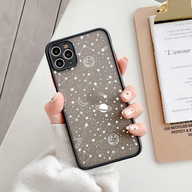 Starry Sky Matte Phone Case For IPhone 18 12 Pro Max 13 11 Pro Max 7 8 Plus XS Max XR 12 Mini X SE2020 Art Planet Transparent Cover