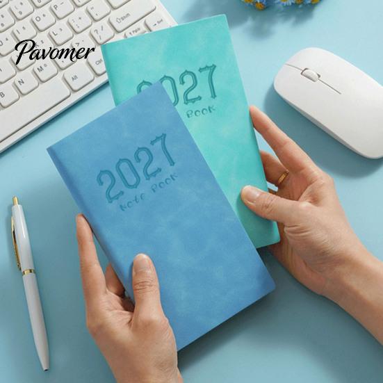 Подарок для студентов и профессионалов 2027 A6 Еженедельник, 365-дневный английский карманный блокнот-планировщик, компактный дорожный дневник с закладкой-лентой,