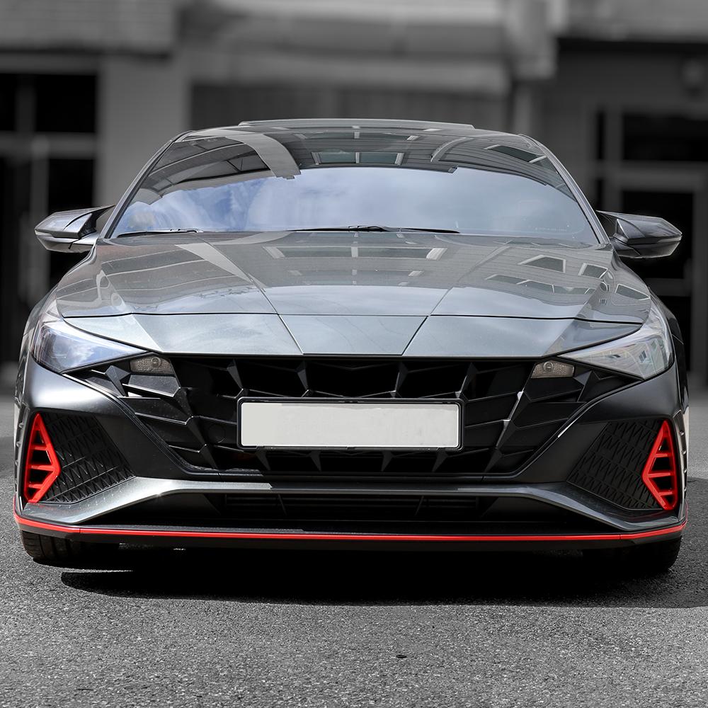 Красная Декоративная Накладка на Передний Противотуманный Фонарь для Hyundai Elantra CN7-N Line LHD/RHD
