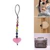 Брелок для ключей с сердечком из бусин, модный акриловый шарм, подвеска для телефона для молодых женщин, разноцветные бусины для сумок и телефонов