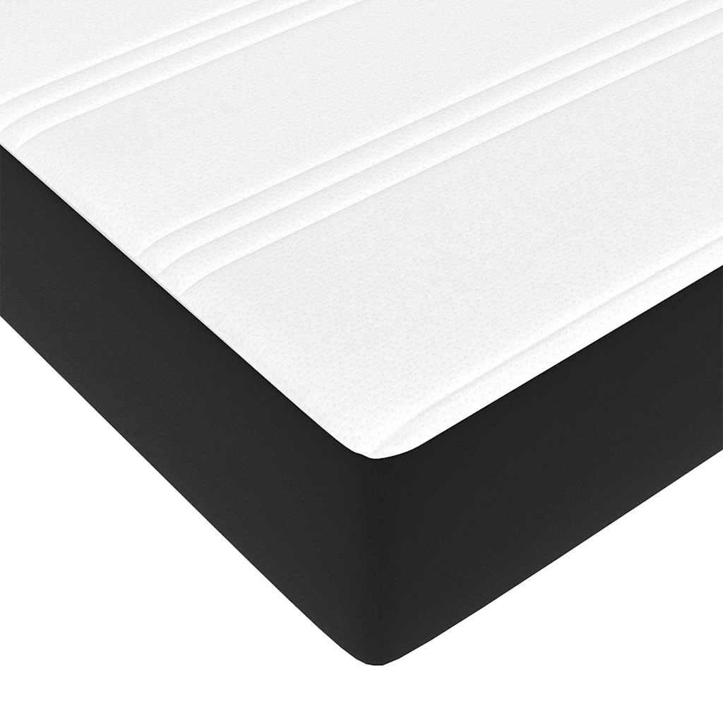Ottoman Bed with Mattress Black 140x190 cm Faux Leather