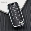 Модный чехол для автомобильного ключа TPU Flip Key Case Cover Shell Fob для Jeep Renegade Compass 2016 2019 4 кнопки складной протектор без ключа аксессуары
