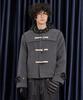 Waikei Dot Duffle Crop Coat Charcoal