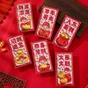 6Pcs/Set Blessing Red Pocket Cartoon Lucky Money Bags Snake Year Red Envelopes  New Year Decoration