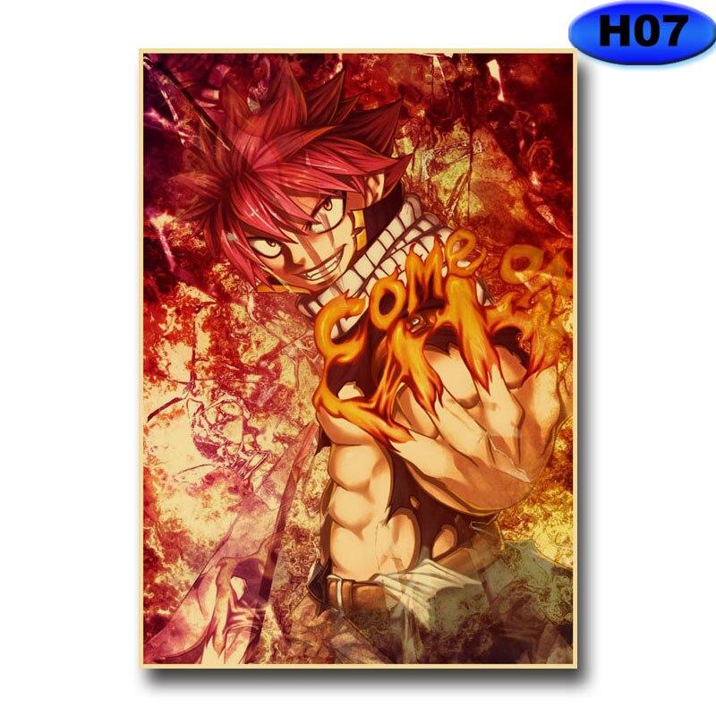 Anime Fairy Tail Posters Wall Stickers Kraft Paper Retro High Definition Poster Home Decor Living Room Bedroom Bar Decoration