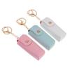 Solid Color Pu Leather Portable Mini Lipstick Pouch Keychain Mirror Pendant Keyring Fashion Storage Bag Women Makeup Accessories