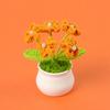 Набор вязаных вручную шерстяных искусственных цветов: Подсолнух, Гвоздика, Тюльпан - Декор для рабочего стола, Подарок учителю/студенту, Вечный букет