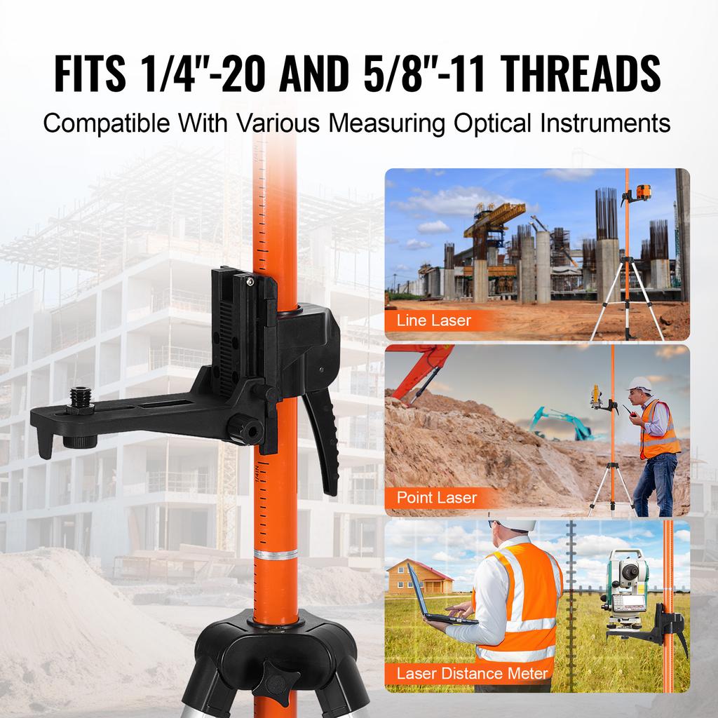 SucceBuy Laser Level Tripod 1/4"-20 & 5/8"-11 Thread Mount 40.94-133.85in Height Adjustment with Level Bubble & Heavy-duty Stand