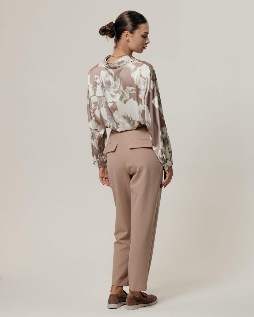 Брюки с высокой посадкой RoseMaria 5450 36 бежевые