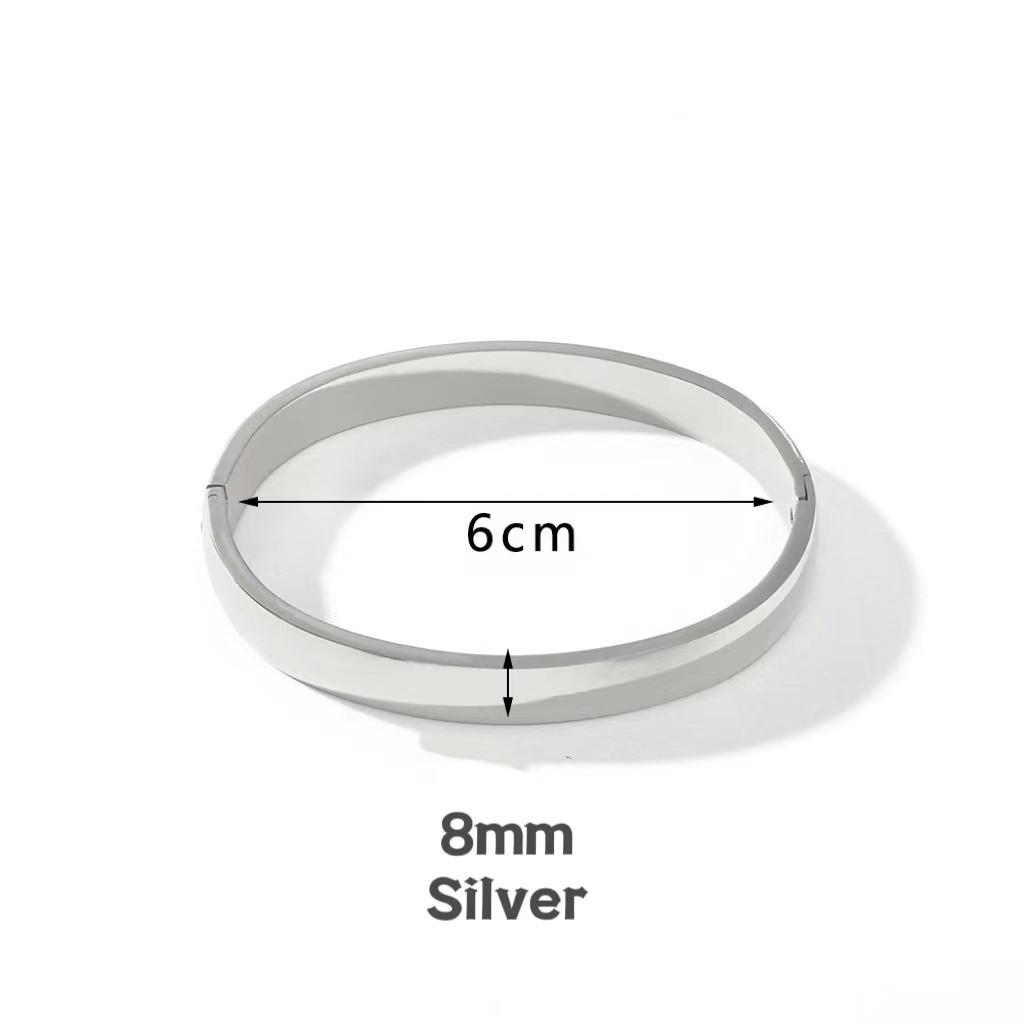 Minimalist Stainless Steel Pure Gold Plated Plain Pattern Bracelet for Women Simple Stackable Bracelets Jewelry Gift for Men Her