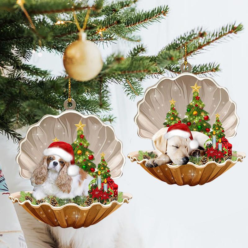 Dog Sleeping In Clam-shell Puppy Pendant Flat Animal Model Ornament Acrylic