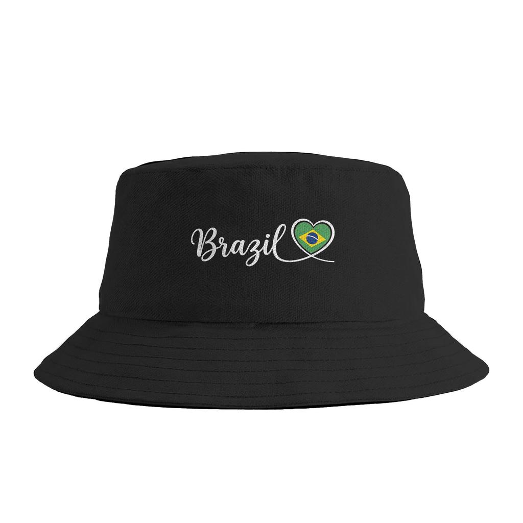 Brazil Brazilian Flag Brasil Graphic Bucket Hat  Hip Hop FisherUnisex Caps Breathable Fishing Sun Hats For Couple Funny Design Cap