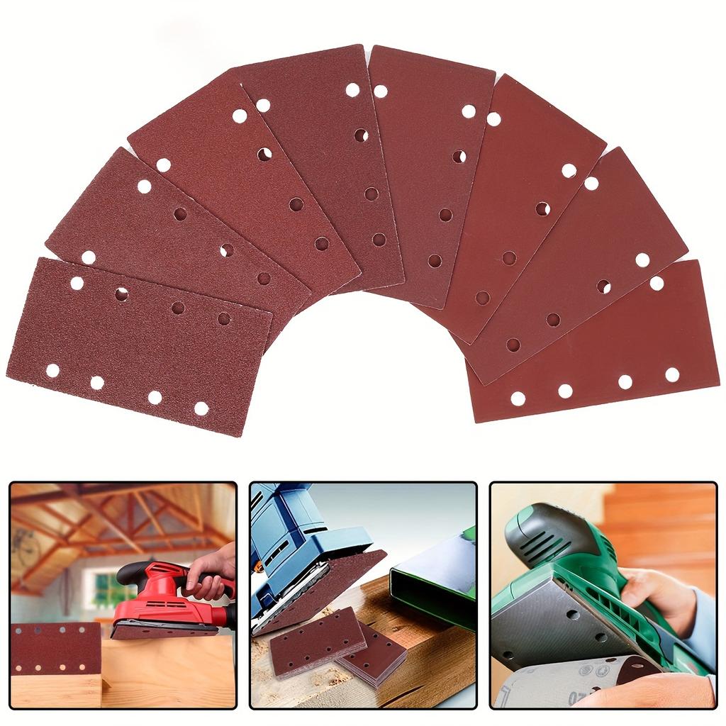 12PCS Square Sandpaper Grit Flocking Sand Paper Special Shaped Disc Abrasive Stone Glass Grinder For Wood Polish Tools