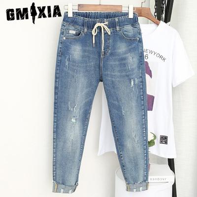 Модные женские повседневные джинсы с высокой талией, джинсы-бойфренды, узкие джинсы, брюки