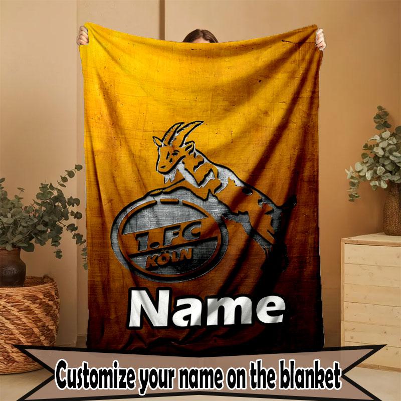 Custom Name Personalized FC Koln Print Blanket, Home Decor, Bedroom, Sofa, Camping, Couch, Gifts for Birthday Christmas