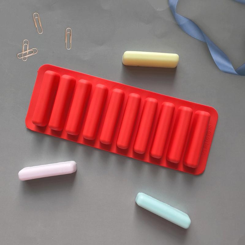 Силиконовая форма для длинных полосок для льда, антипригарная, для шоколада, желе, печенья, для выпечки своими руками, поднос для мороженого, барный поднос, кухонный инструмент, 10 ячеек