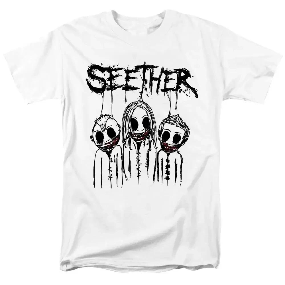 Футболка Heavy Metal Seether для женщин и мужчин, рок-футболка, удобный топ, 100% хлопок, мужская летняя футболка, маленькая, свежая, модная, трендовая футболка