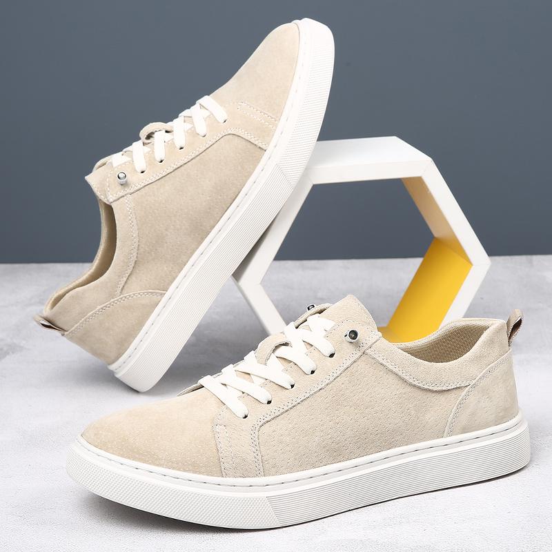 Spring Summer Mens Casual Shoes Fashion Suede Leather Sneakers Leisure Walk Male Tenis Masculino Lace-Up Outdoor Skate Footwear