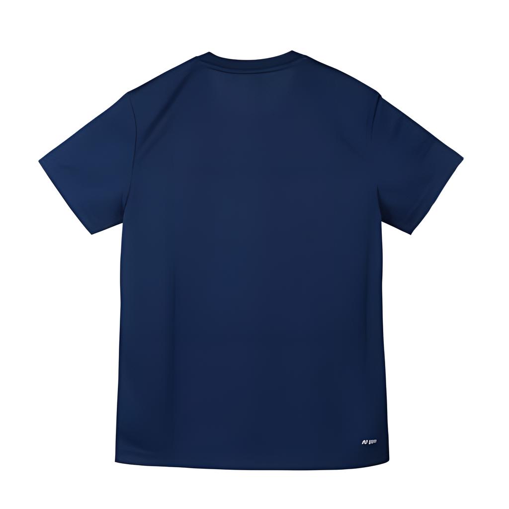 Li-Ning Однотонная свободная быстросохнущая рубашка для бадминтона с коротким рукавом унисекс синяя AHSR791-6