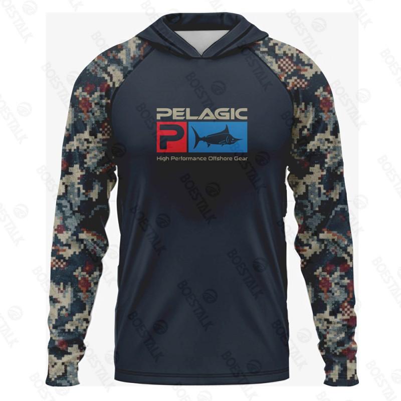 Mens UPF 50 Quick-Dry Fishing Shirt With Hood Lightweight Breathable Long Sleeve Summer Outdoor Angling
