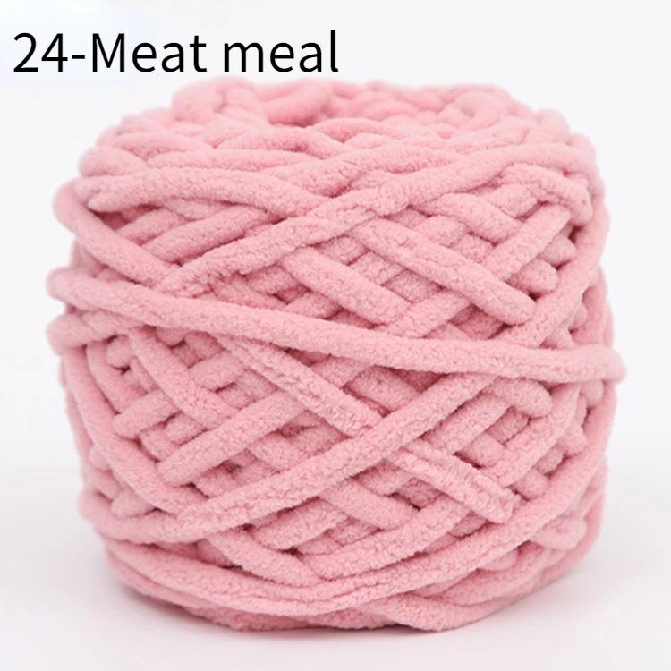 100g/bola chenille tricô fio macio linha tira de gelo fio de algodão fio de lã diy para a mão tricô cachecol grosso