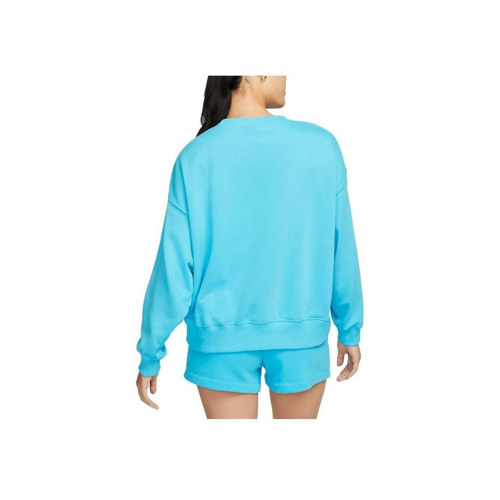 Nike Sportswear City Utility Logo Print Casual Crewneck Sweatshirt Women Sweatshirt Royal-Blue DV8019-416