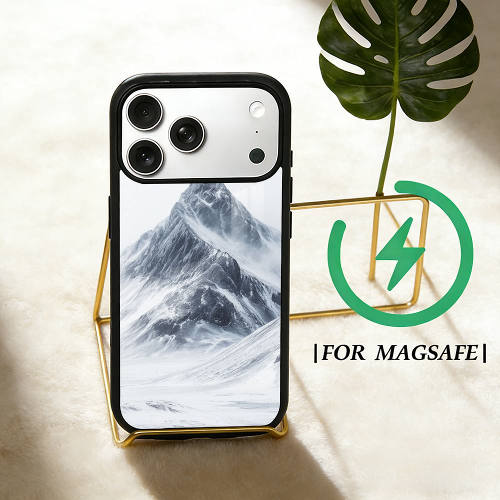 Winter Snow mountain Phone Case For iPhone 17,16,15,14,13,12,Plus,Pro,Max for Magsafe Magnetic Wireless Charging