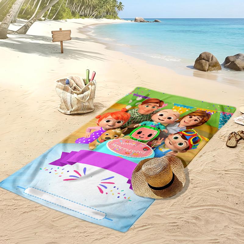 Cocomelon cartoon Beach Towel, Soft Absorbent Quick‑Dry Towel for Beach Pool Swimming Travel Home