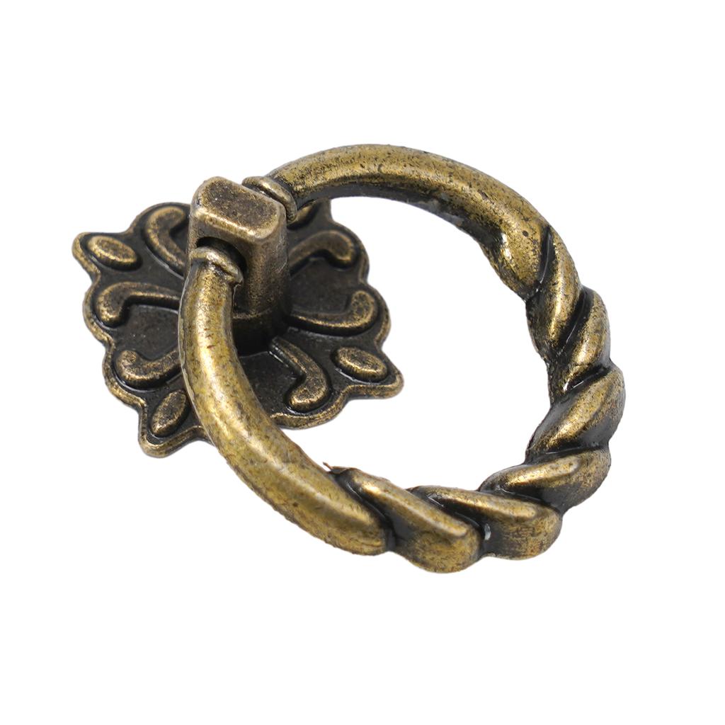 6 шт. Ретро мебельная ручка Кноб для шкафа Ручка для ящика комода Подвесное кольцо для шкафа Ручка-скоба Винтажная мебельная фурнитура