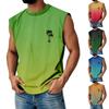 Мужская летняя футболка без рукавов с круглым вырезом и градиентным рисунком в спортивном повседневном стиле